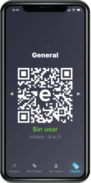 Celular con aplicación y código QR